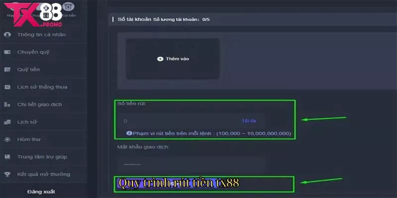 Quy Trình Rút Tiền Tx88.